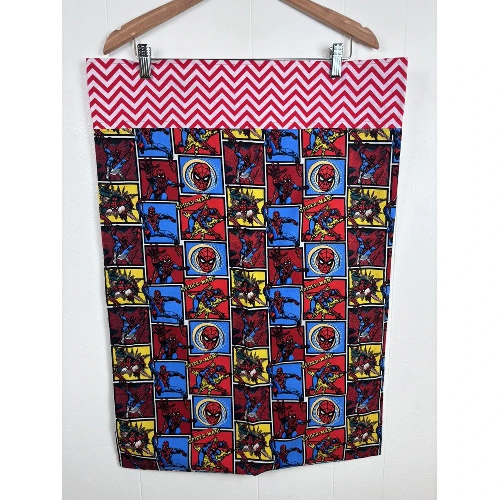 Handmade SPIDER MAN Pillowcase Standard Size Superhero Comic Red‎ Blue 1 PC